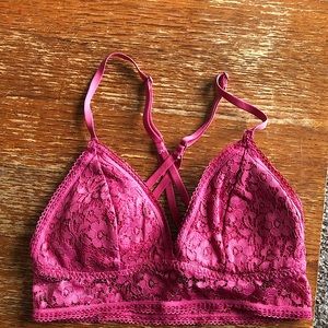 Cross back lace bralette